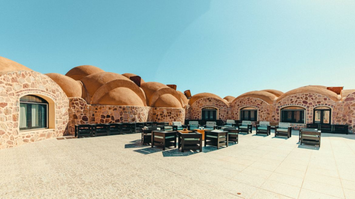 Hamata: Außensitzbereich im Kite Hotel Hamata: Außensitzbereich im Kite Hotel