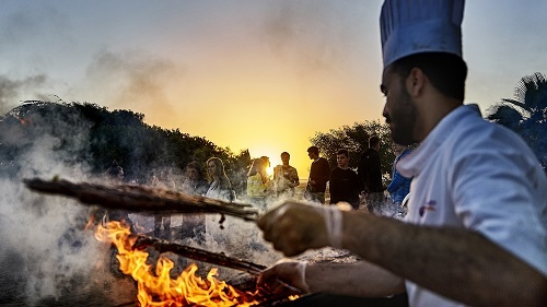 Dakhla: BBQ-Abend in unserem Kite- und Surfcamp.