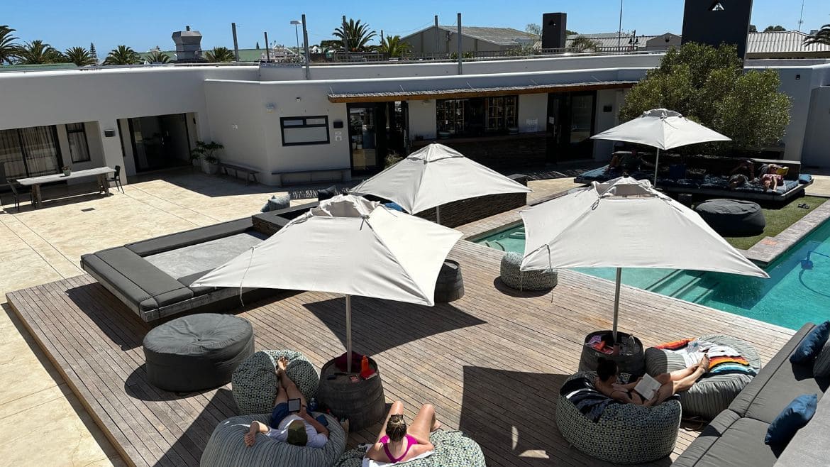Langebaan: Blick auf den Außenbereich des Kitehotels Langebaan: Blick auf den Außenbereich des Kitehotels