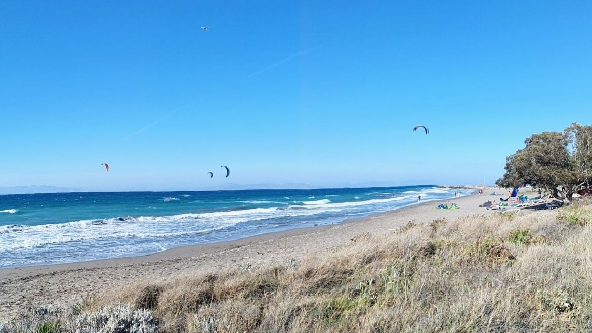 Blick auf den Kitestrand