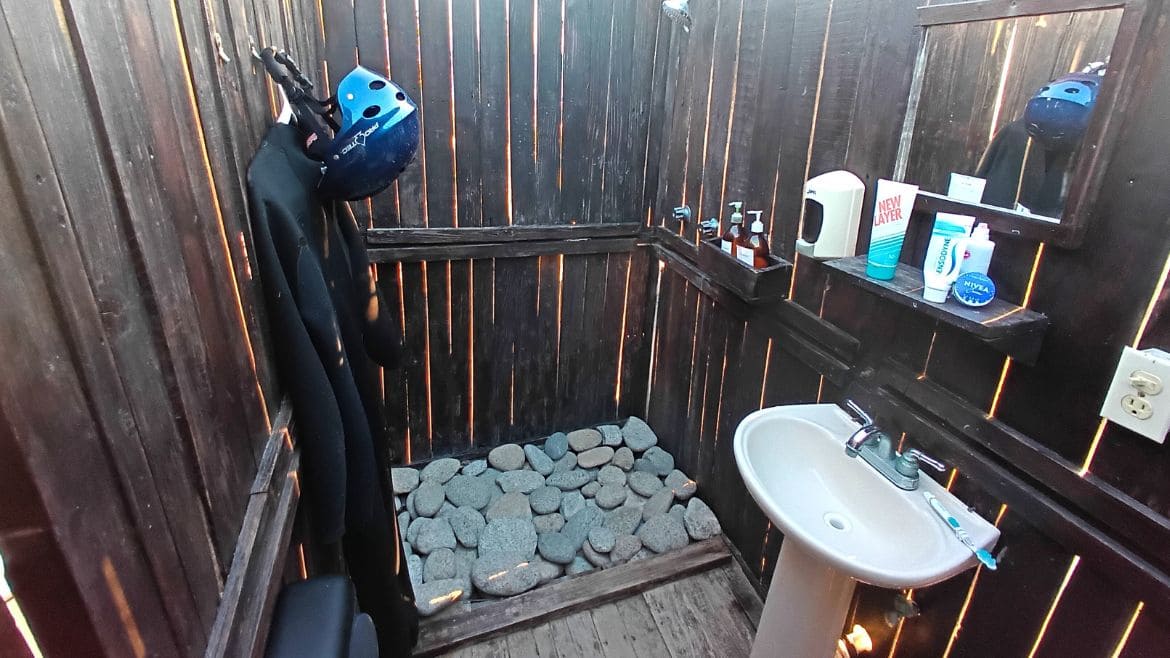 La Ventana: Blick in das private Außenbadezimmer La Ventana: Blick in das private Außenbadezimmer