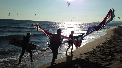 Ulcinj: Ende eines erfolgreichen Tages auf dem Wasser. Ulcinj: Ende eines erfolgreichen Tages auf dem Wasser.