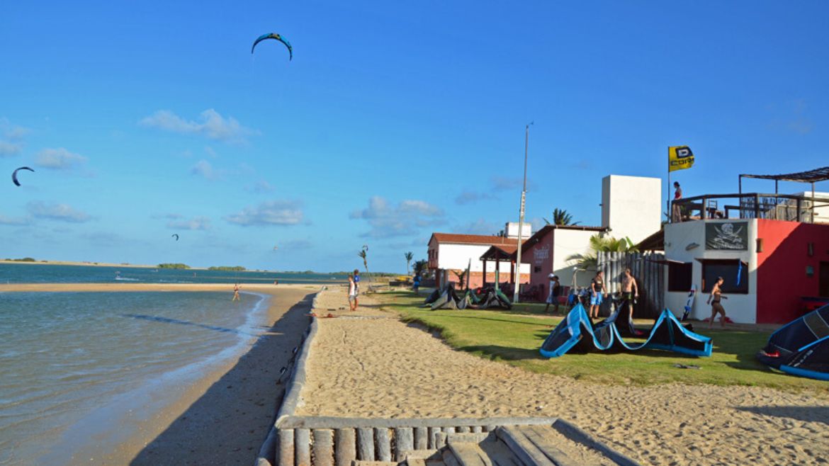 Ilha do Guajiru: Das Kitehaus liegt direkt an der Lagune Ilha do Guajirú