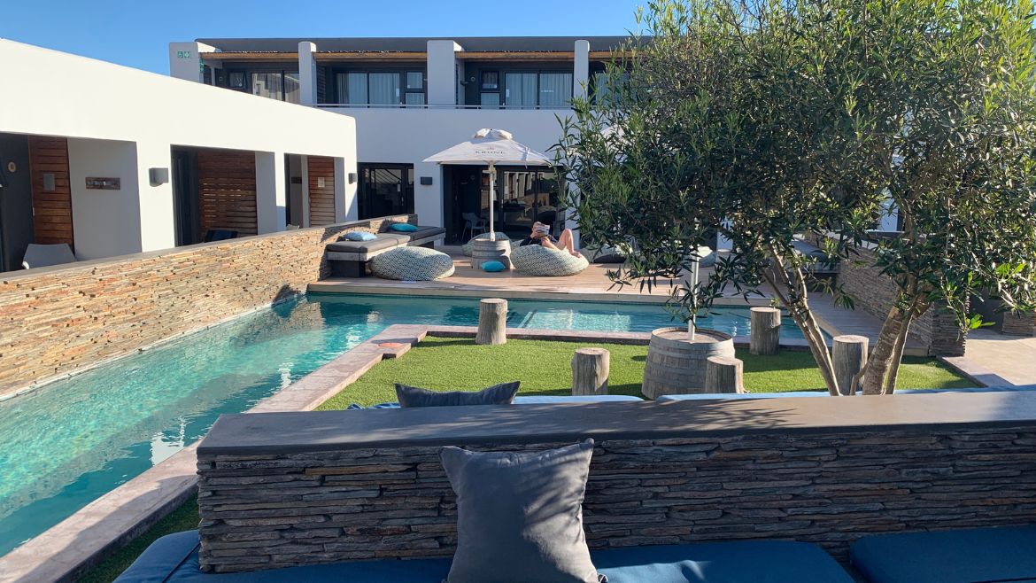 Langebaan: Poolbereich im Kitehotel Langebaan: Poolbereich im Kitehotel