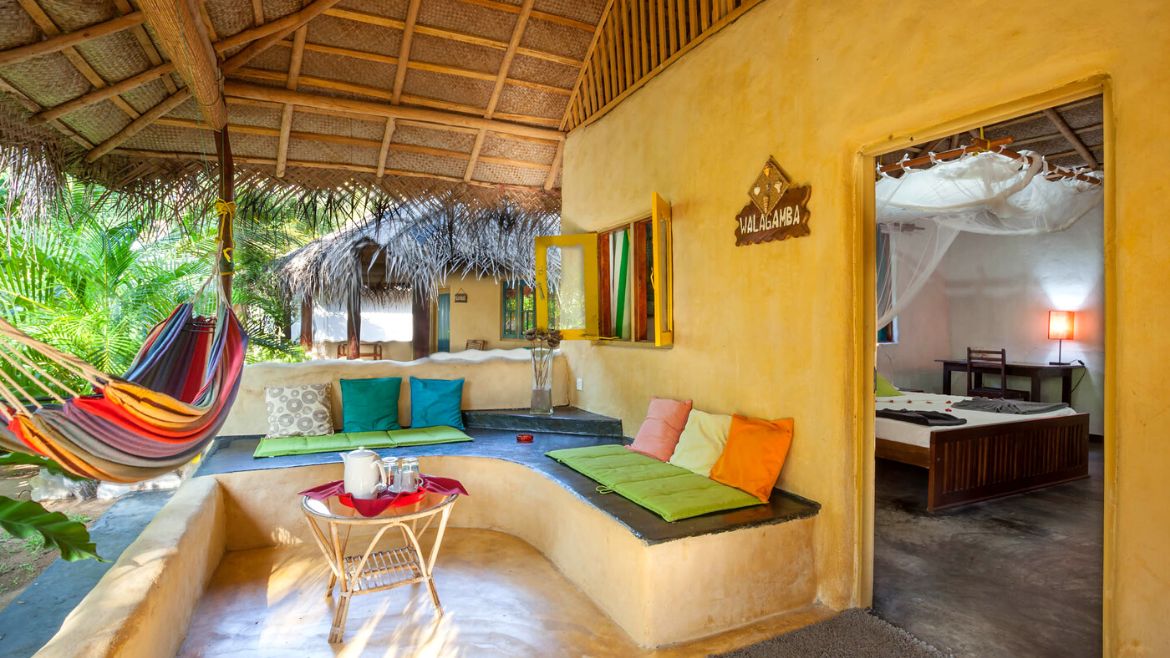 Kalpitiya: Terrasse der Surf Cabanas Kalpitiya: Terrasse der Surf Cabanas