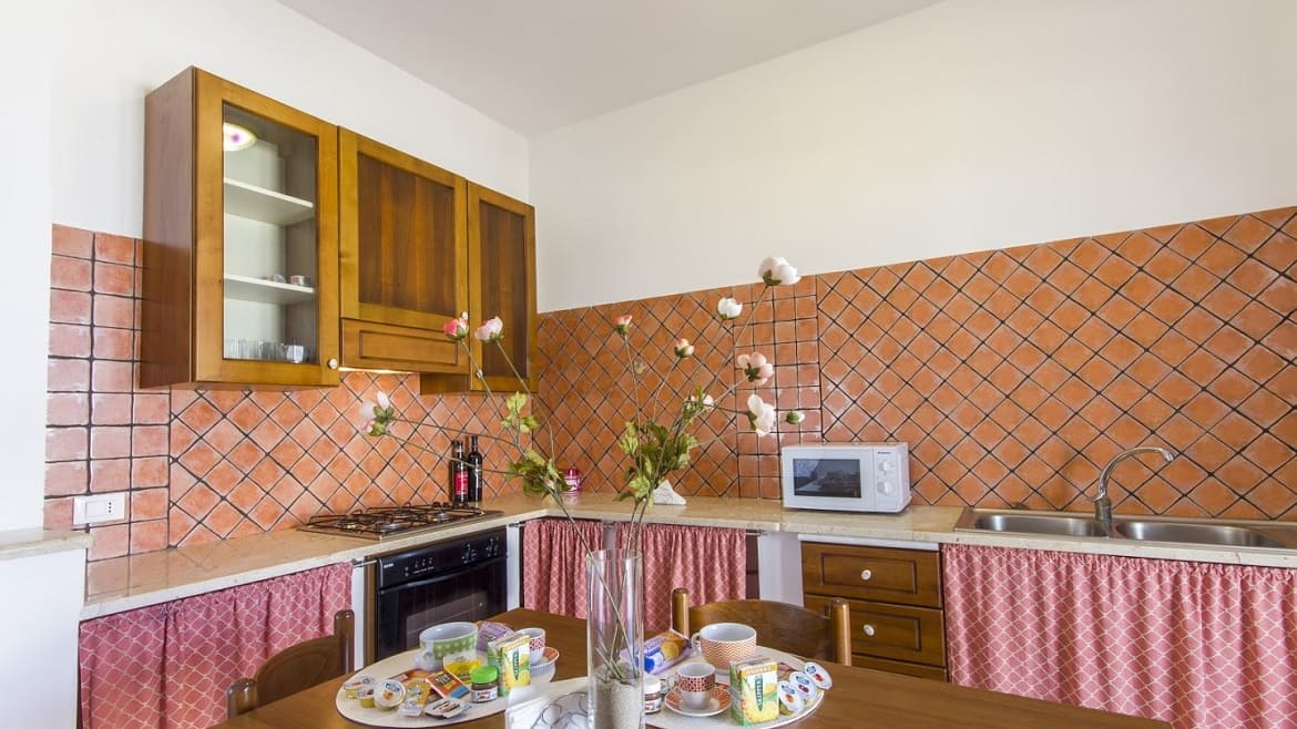 Marsala: Essbereich im Erdgeschoss der Kiter Appartements