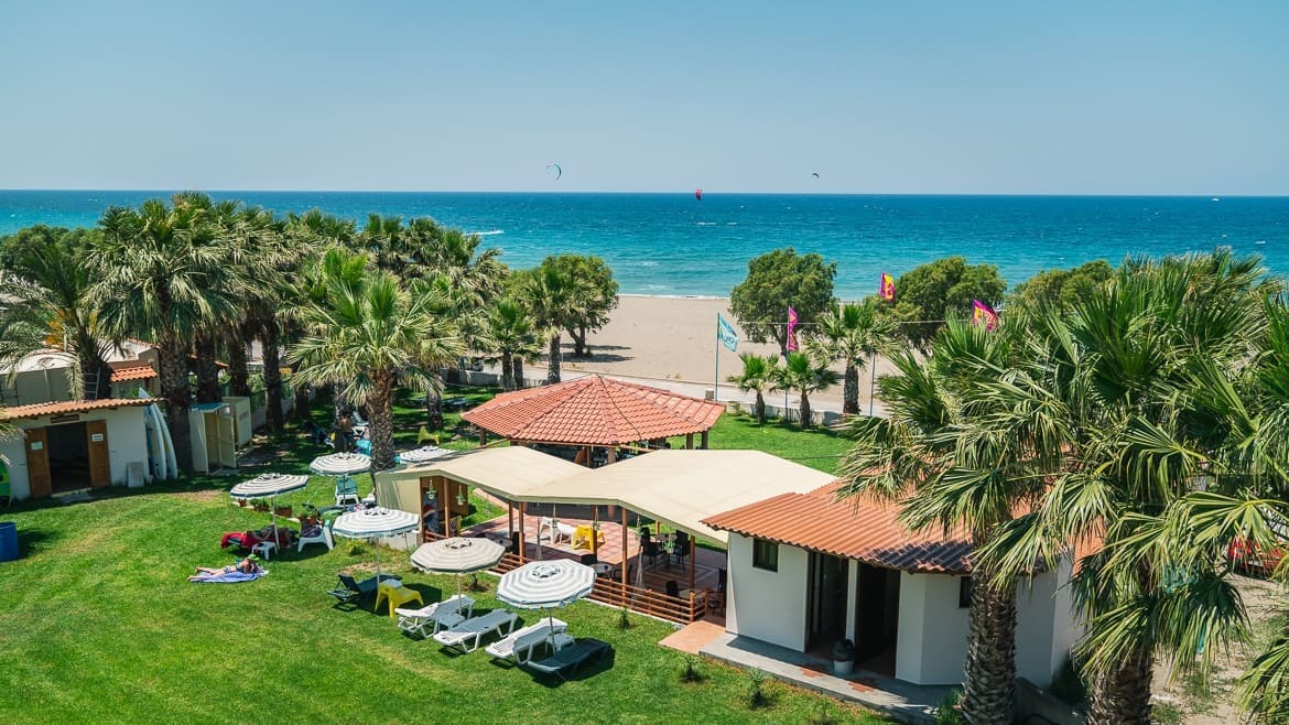 Rhodos Fanes: Blick auf die Kitesurf Station