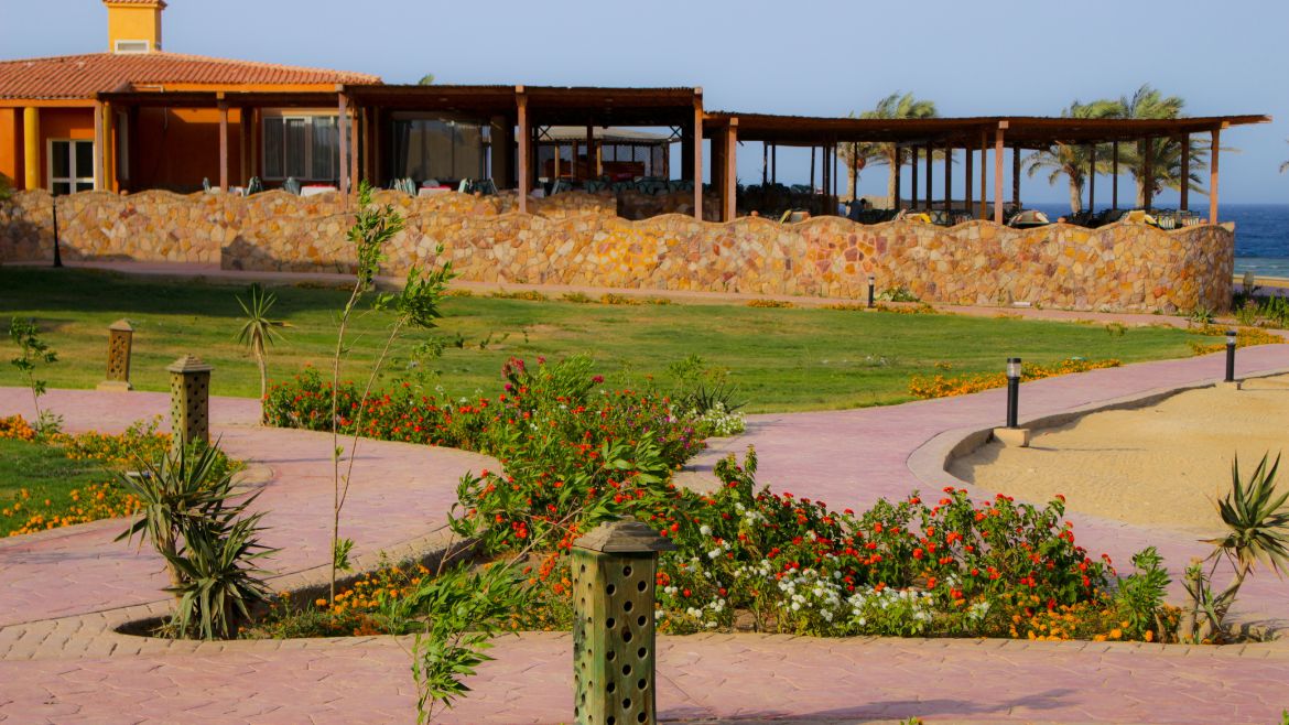 Hamata: Restaurant-Terrasse des Komforthotel Hamata: Restaurant-Terrasse des Komforthotel