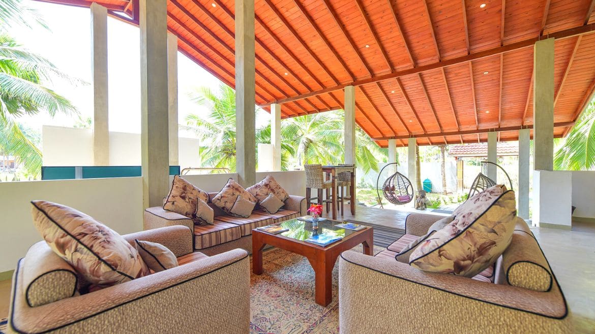 Kalpitiya: Rezeption der Palmen Bungalows