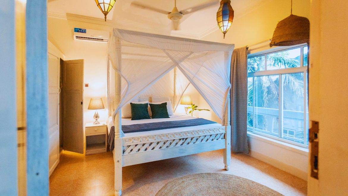 Schlafbereich im Appartement des Surfhotels