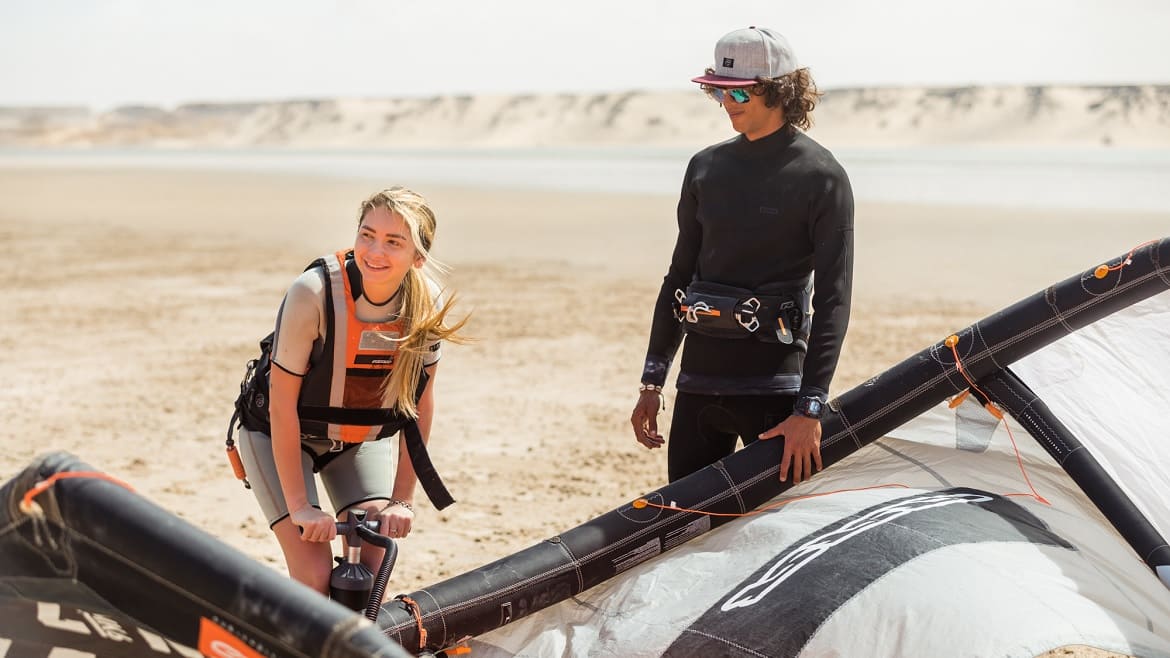 Dakhla: Schulung an der Kite- und Wingsurf Station Dakhla: Schulung an der Kite- und Wingsurf Station