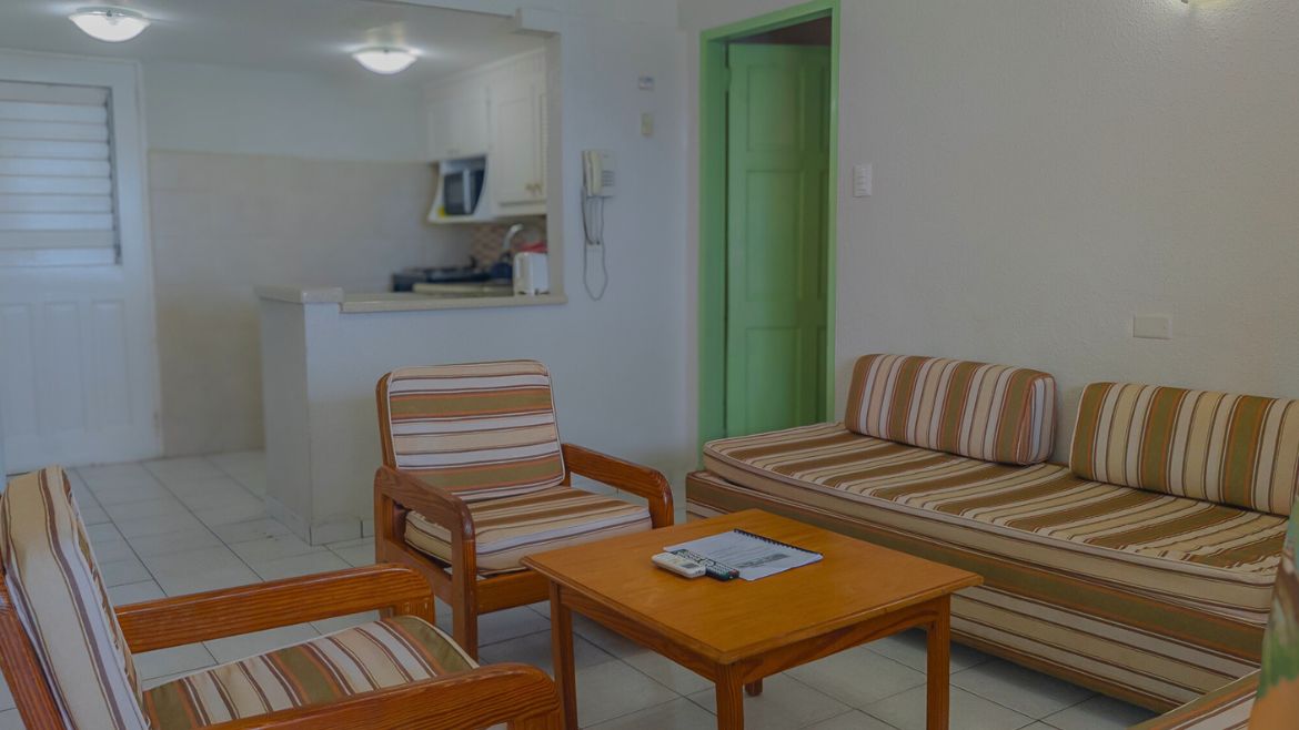 Tobago: Kleiner Wohnbereich in den Appartements Tobago: Kleiner Wohnbereich in den Appartements