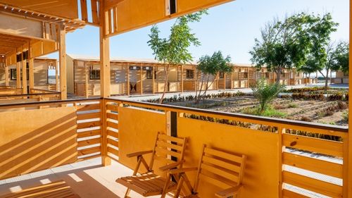 Hamata: Terrasse des Kite Camps Hamata: Terrasse des Kite Camps