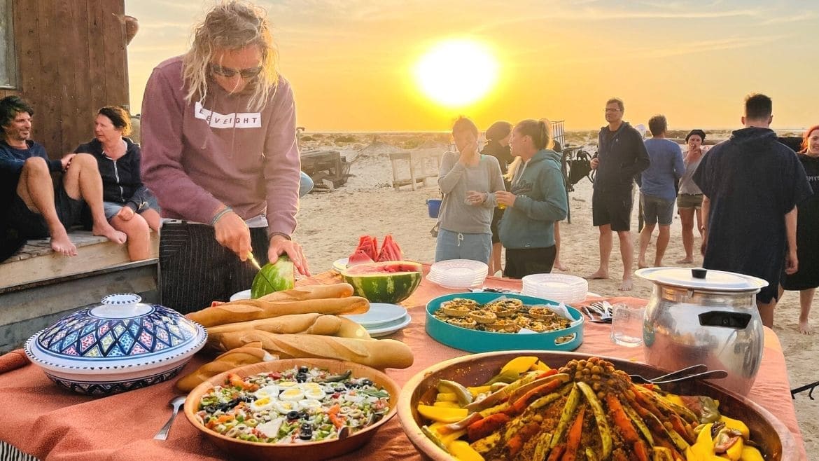 Djerba-Zarzis: Grillabend mit den Teilnehmern des Kite Camps