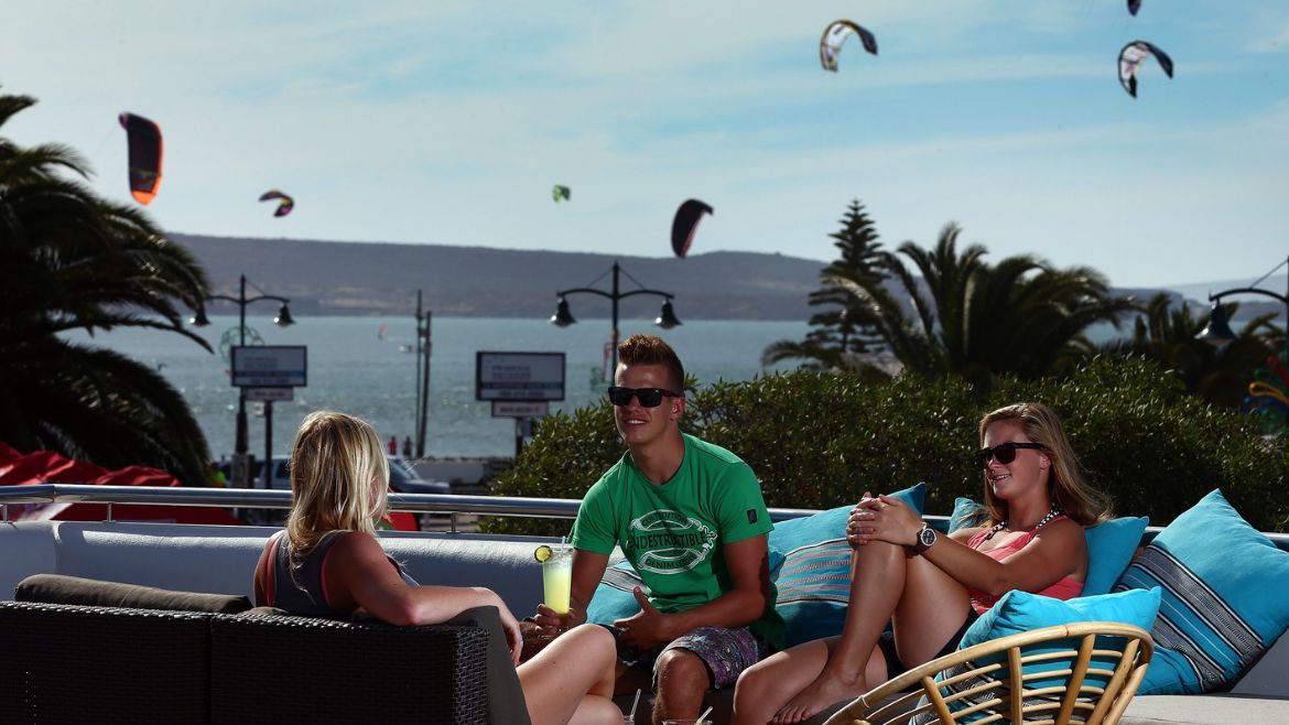 Langebaan: Vom Kitehotel aus den anderen beim Kiten zusehen